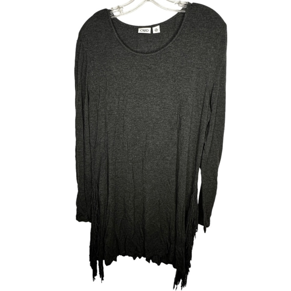 Cato Gray Dress With Fringe‎